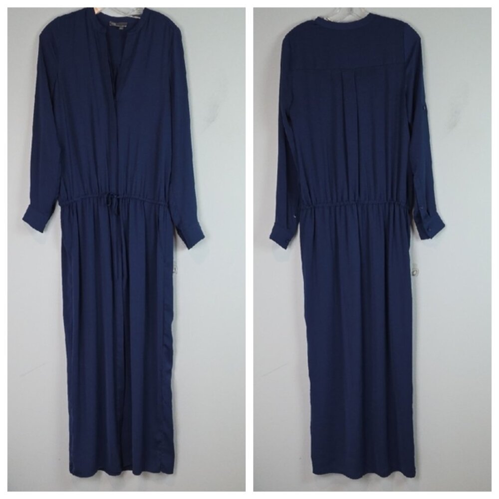 Vince long sleeve button front maxi dress size small